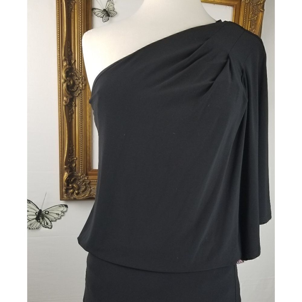 Jessica Simpson one shoulder drape sleeve mini
